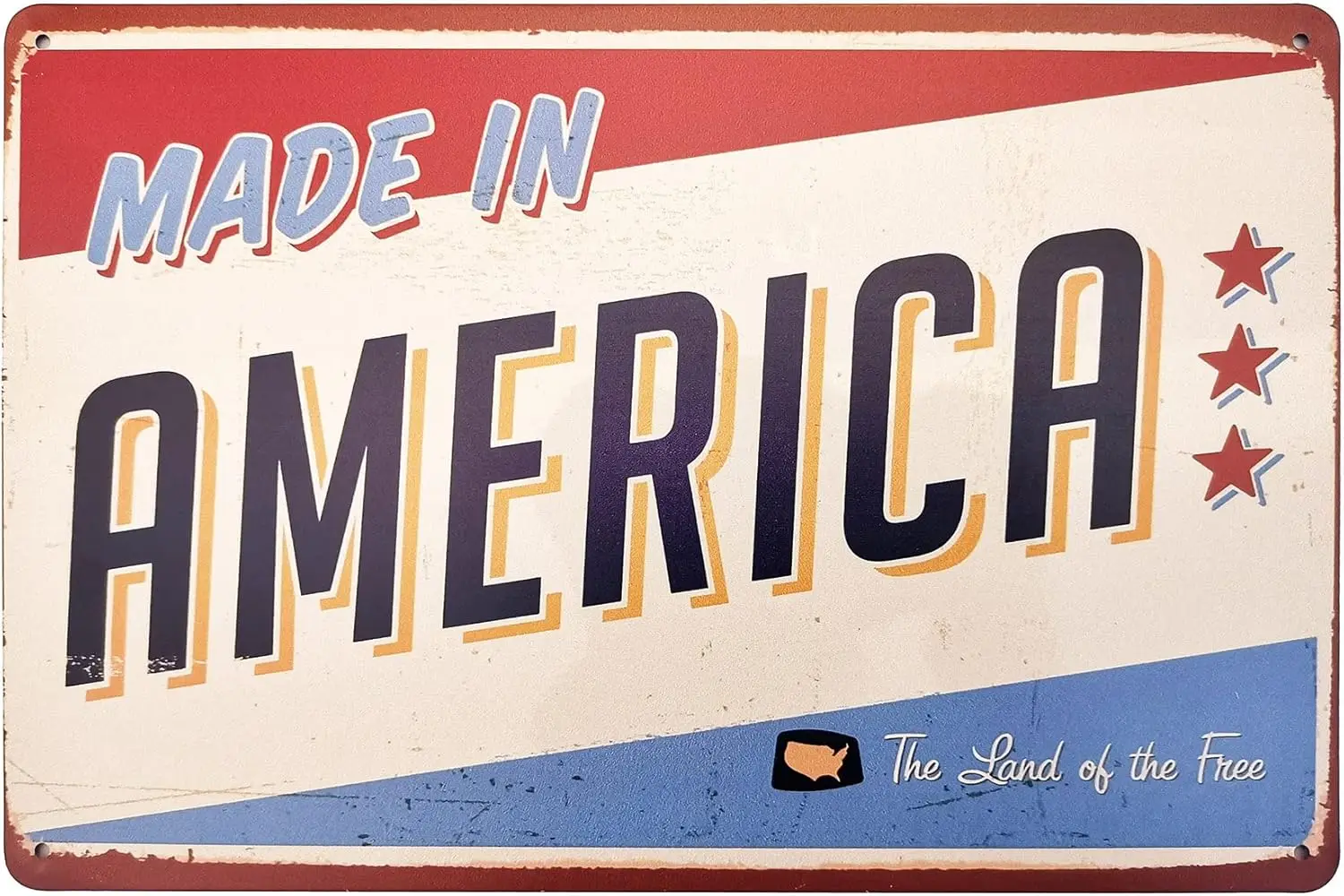 ERLOOD Сделано в Америке Ретро-металлический винтажный жестяной знак 12 x 8