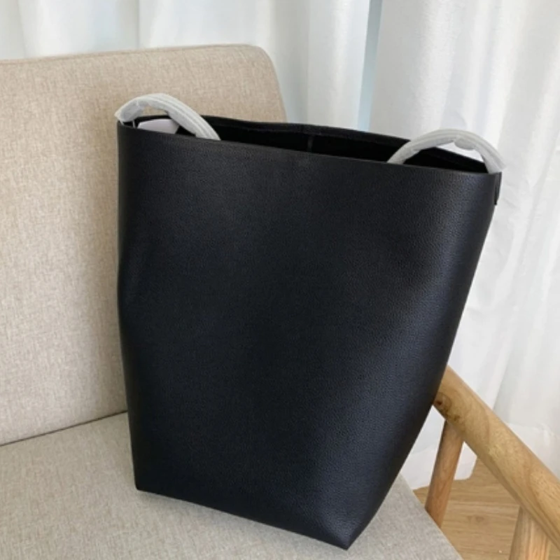 Женская сумка-ведро из воловьей кожи вместительная сумка через плечо в