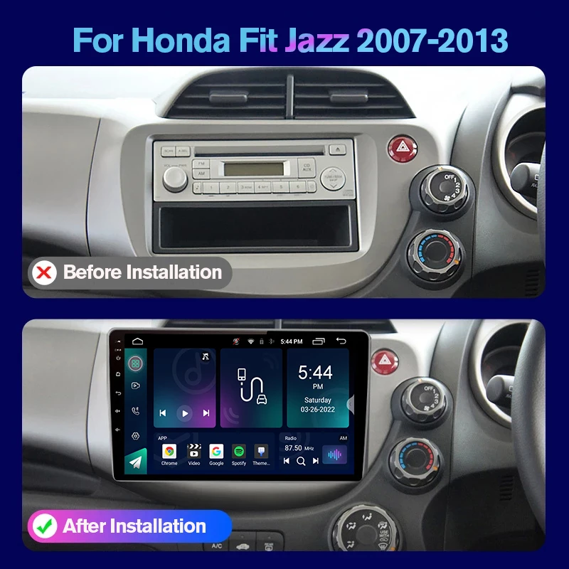 Автомагнитола TIEBRO 2 Din Android 10 GPS мультимедийный проигрыватель для HONDA FIT JAZZ 2007-2013