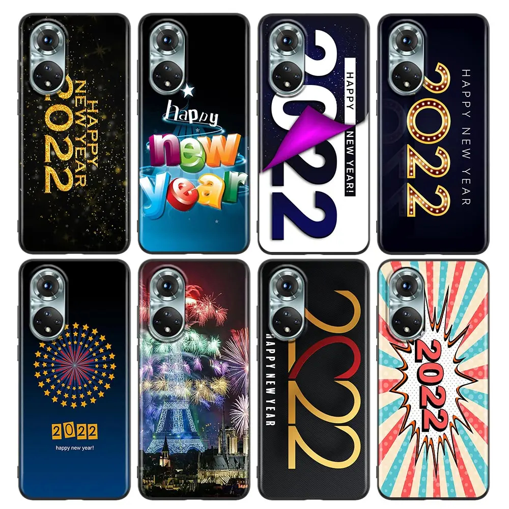 

Phone Case for Honor 8X 9S 9A 9C 9X Case Lite 9A 50 10 20 30 Pro 30i 20S(6.15) Silicone Cover 2022 Happy New Year