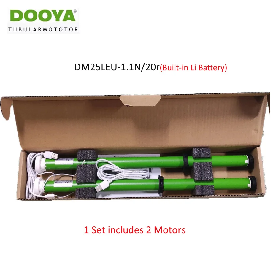 2 шт. оригинальный трубчатый двигатель Dooya DM25LEU USB-литиевая батарея RF433 встроенный