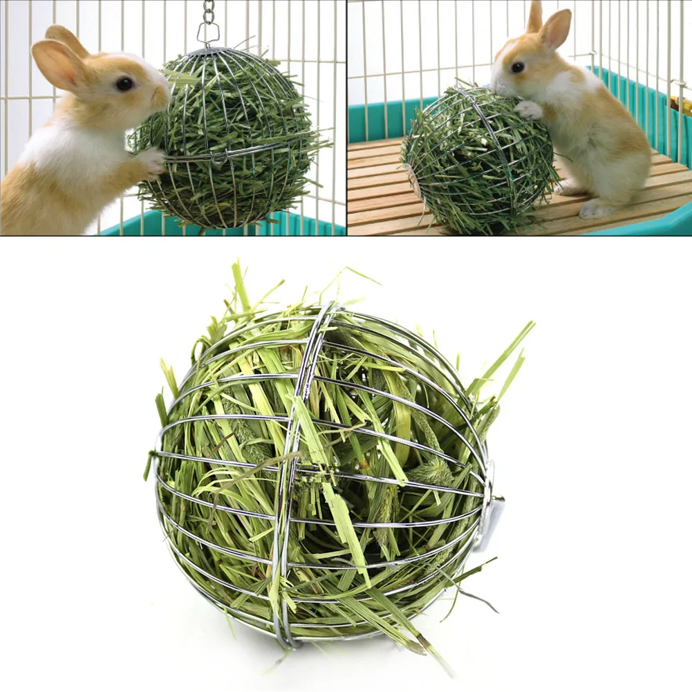 

Stainless Steel Round Sphere Feed Dispense Exercise Hanging Hay Ball Guinea Pig Hamster Rabbit Pet Toy Hamster Rabbit Feeder