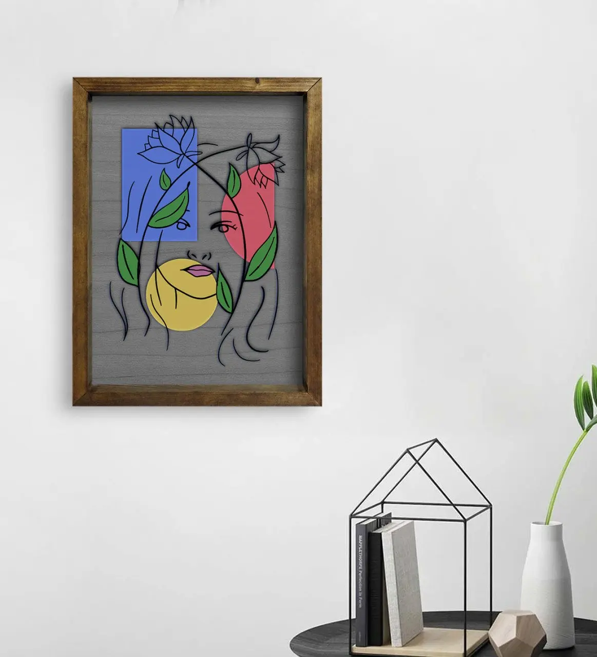 

BK домашний женский стол с рамой из натурального массива дерева 45x65cm-5