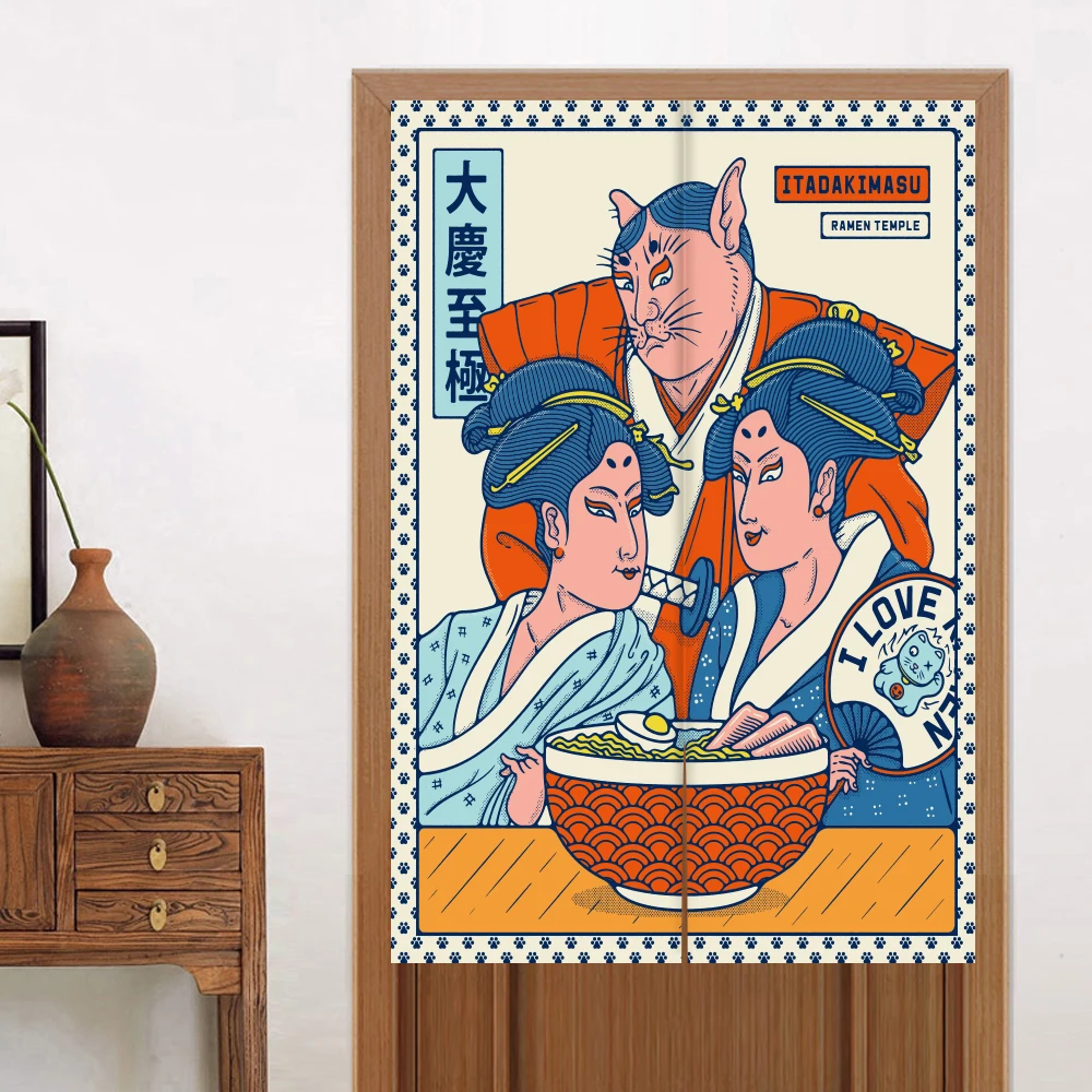 

Мультяшный японский ресторан, суши, рамен, лапша, кухня, противодымная перегородка, искусственный декор для паба