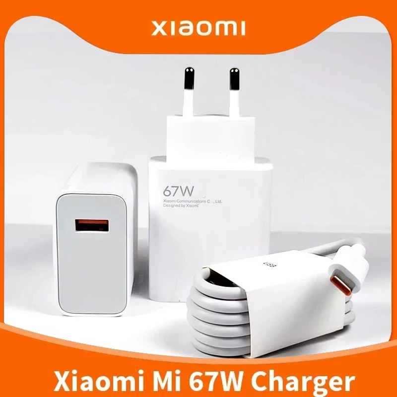 

EU original Xiaomi Mi 67W Fast Charger for Xiaomi 11 Pro & Xiaomi 13 Ultra 36 Minutes Fully Charged for laptop air 13.3 Notebook