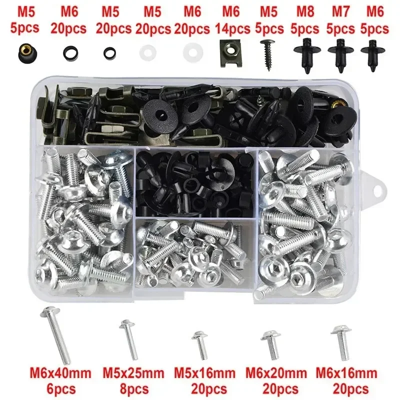 Комплект болтов обтекателя 195 шт. винты с ЧПУ гайки для Honda CBR600RR CBR900RR CBR929RR CBR1000RR CBR