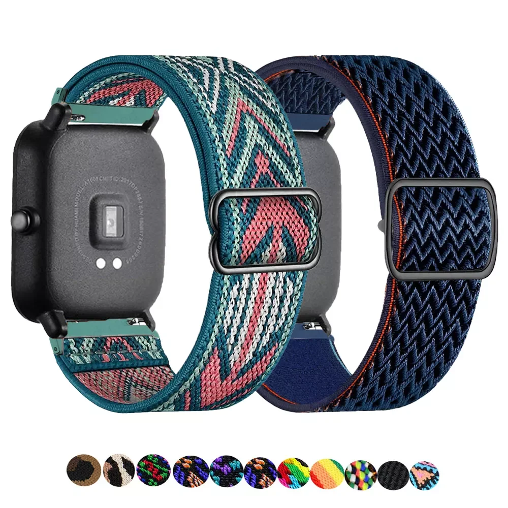  Ремешок для часов Amazfit GTS/2/2e/3/GTS2 Mini/GTR/3/Pro/GTR2/47 мм/42 мм/stratos, эластичный нейлоновый браслет для часов Amazfit ремешок bip 