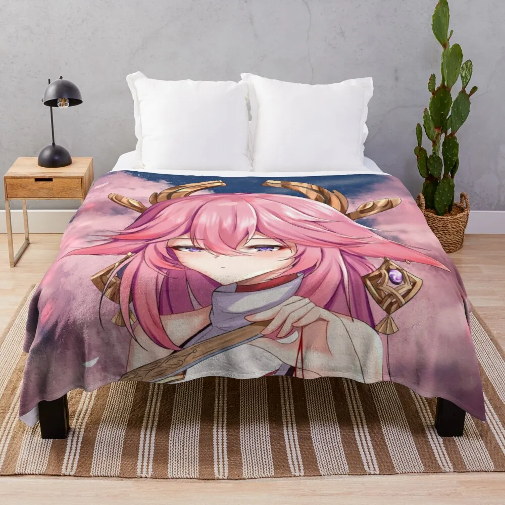 

Yae Miko - Genshin Impact Throw Blanket Thin Blanket Nap Blanket