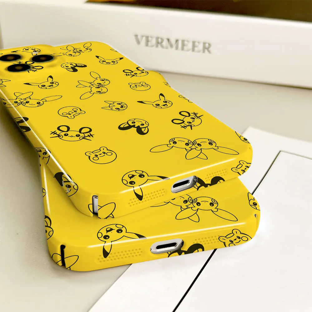 Phone Case For Apple iPhone 14 13 12 11 Pro Mini XS X Max XR SE 8 7 6S 6 Plus Full Printed Hard Film Case Cute P-Pikachu Family