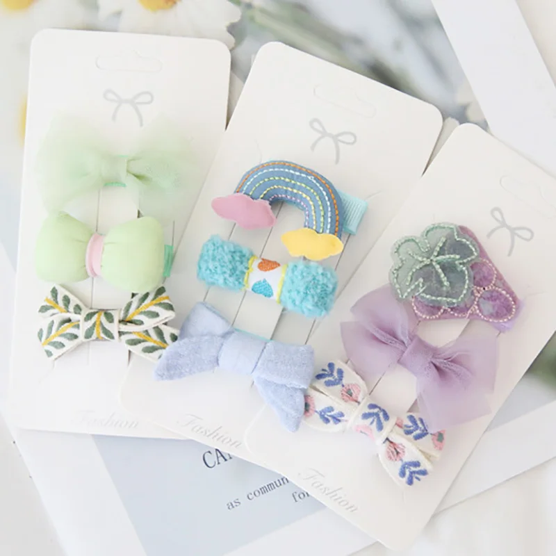 

3pcs/set Cute Princess Bows Floral Hair Pins Clips Korean Style Hairpins for Baby Girls Bang Side Kids Barrettes Accessories