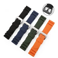 silicone watchband for panerai pam watch strap 22mm 24mm orange black rubber wristband sport waterproof wrist belt bracelet belt