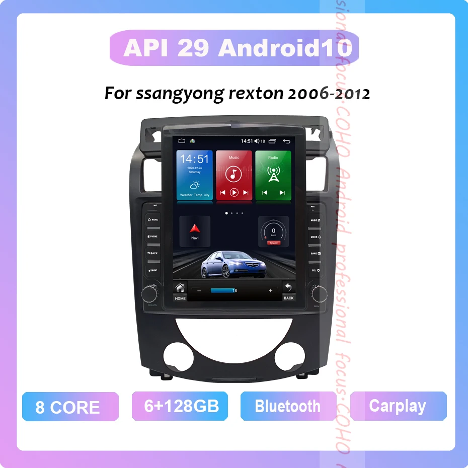 

For ssangyong rexton 2006-2012 9.7 inch car radio Android 10 1024*768 6GB RAM128GB ROM Car Multimedia Player Android navigation