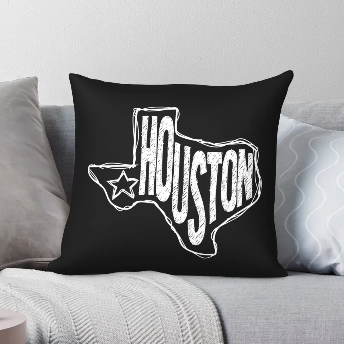 

Подушка хьюстонская Техасская, чехол Полиэстеровая льняная бархатная креативная декоративная, на молнии, для дивана, сиденья, наволочка 18 дюймов