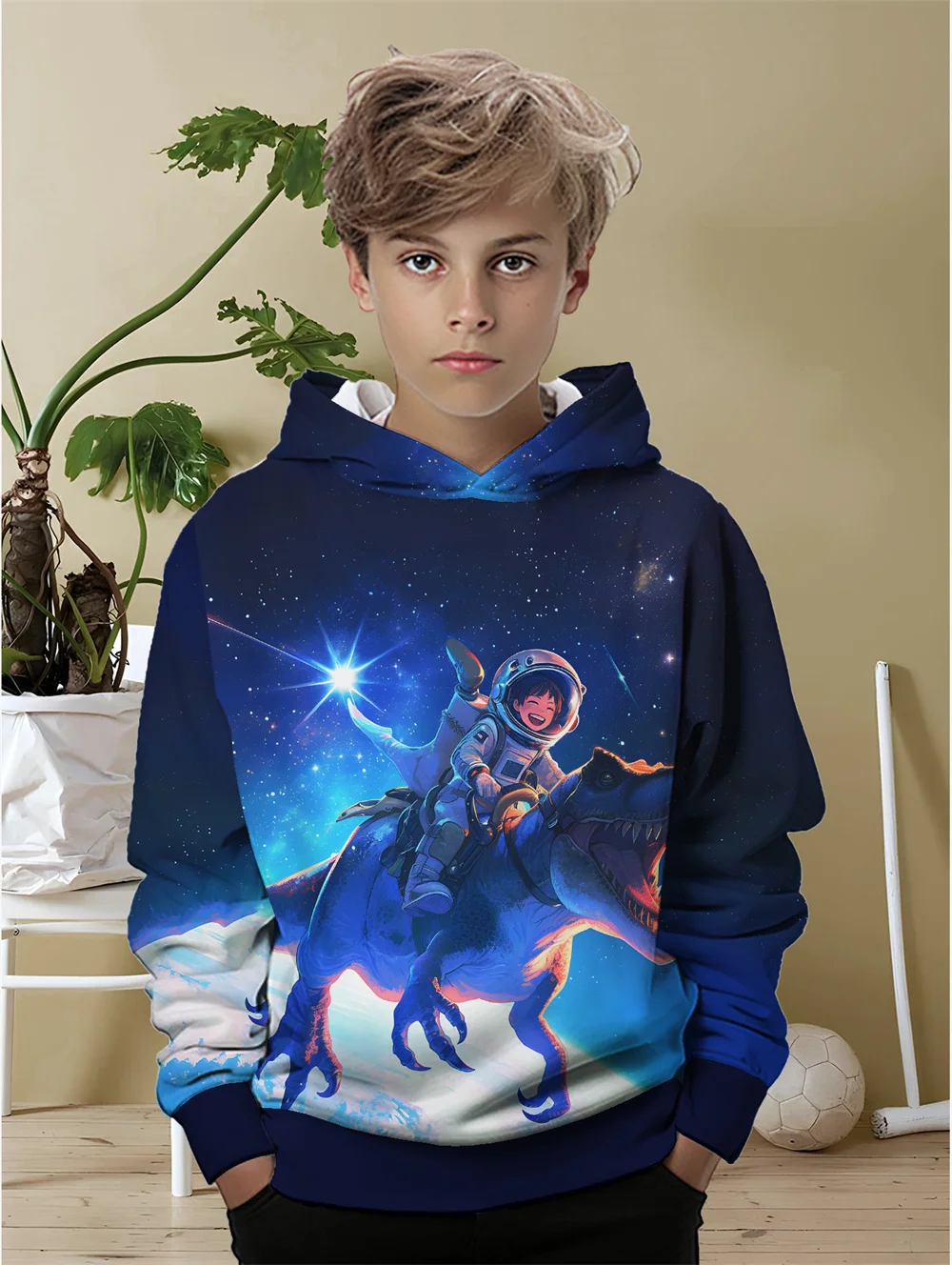 3D толстовка с капюшоном Астронавт детский пуловер унисекс длинными рукавами