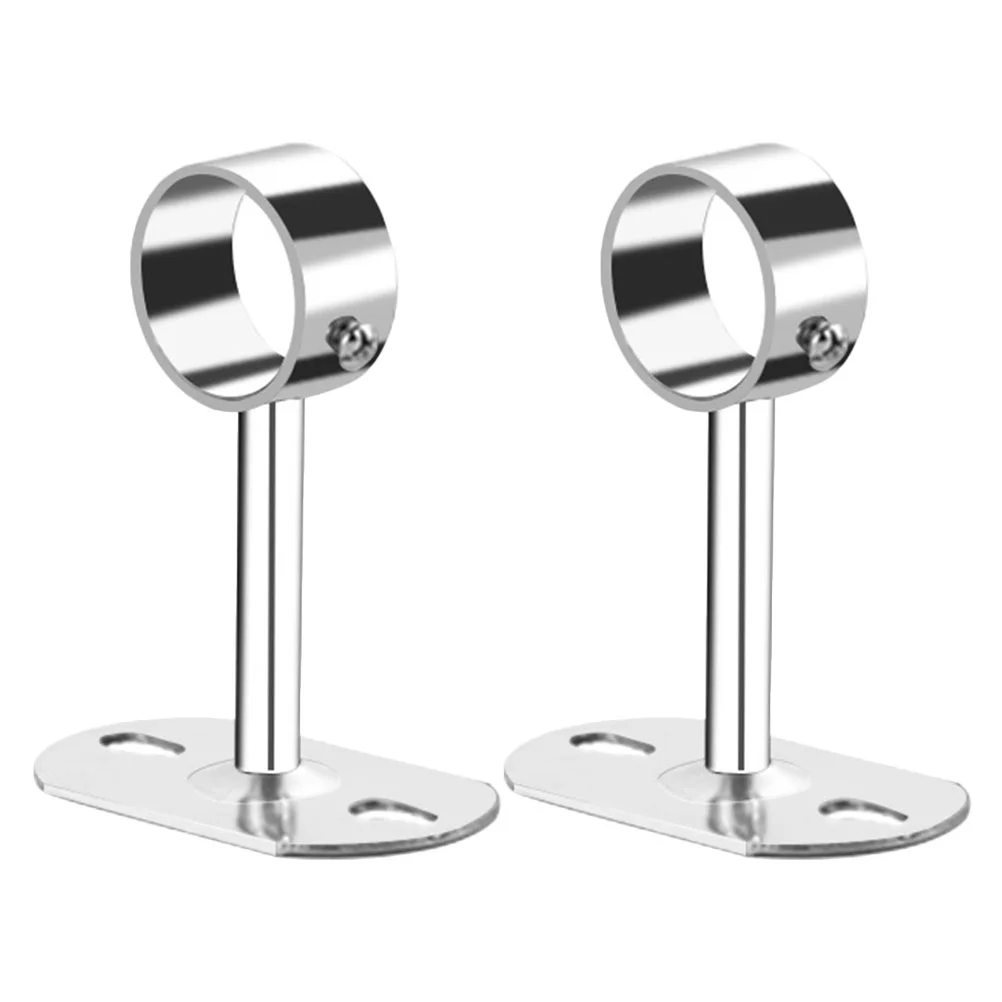 

2Pcs Shower Curtain Closet Rod Holders Curtain Rod Brackets Pipe Flange Sockets