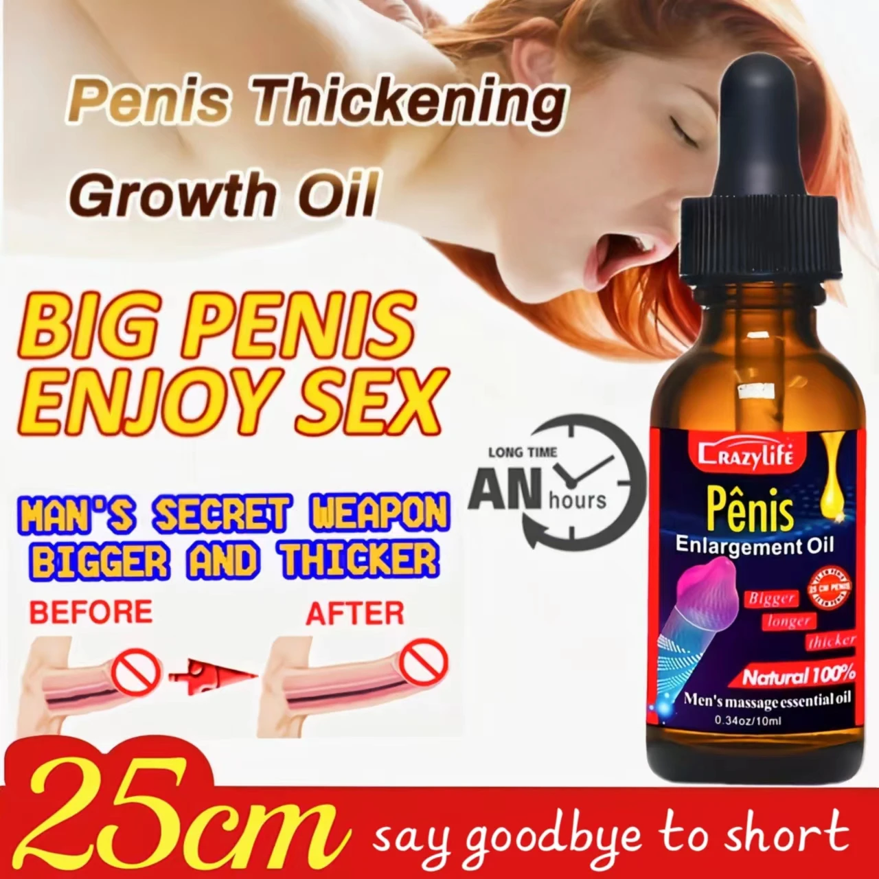 Three Scouts Big Dick Penis Thickening Growth Massage Enlargement Oil Sexy Orgasm Delay Liquid For Men Cock Erection Enhance Pro