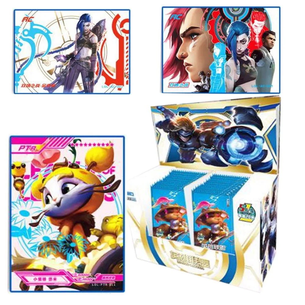 

Original Arcane League of Legends Anime Figures Cards Jinx Vi Bronzing Anime Collectible Flash Cards Toys Gifts for Children