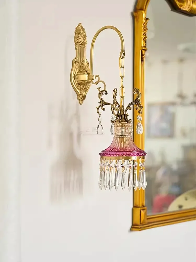 Хрустальный настенный светильник для гостиной во французском стиле роскошное