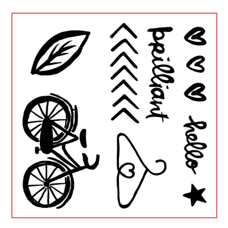 

small clear stamps for scrapbooking Eco-friendly bicycle,vintage typewrite,word map craft stamps