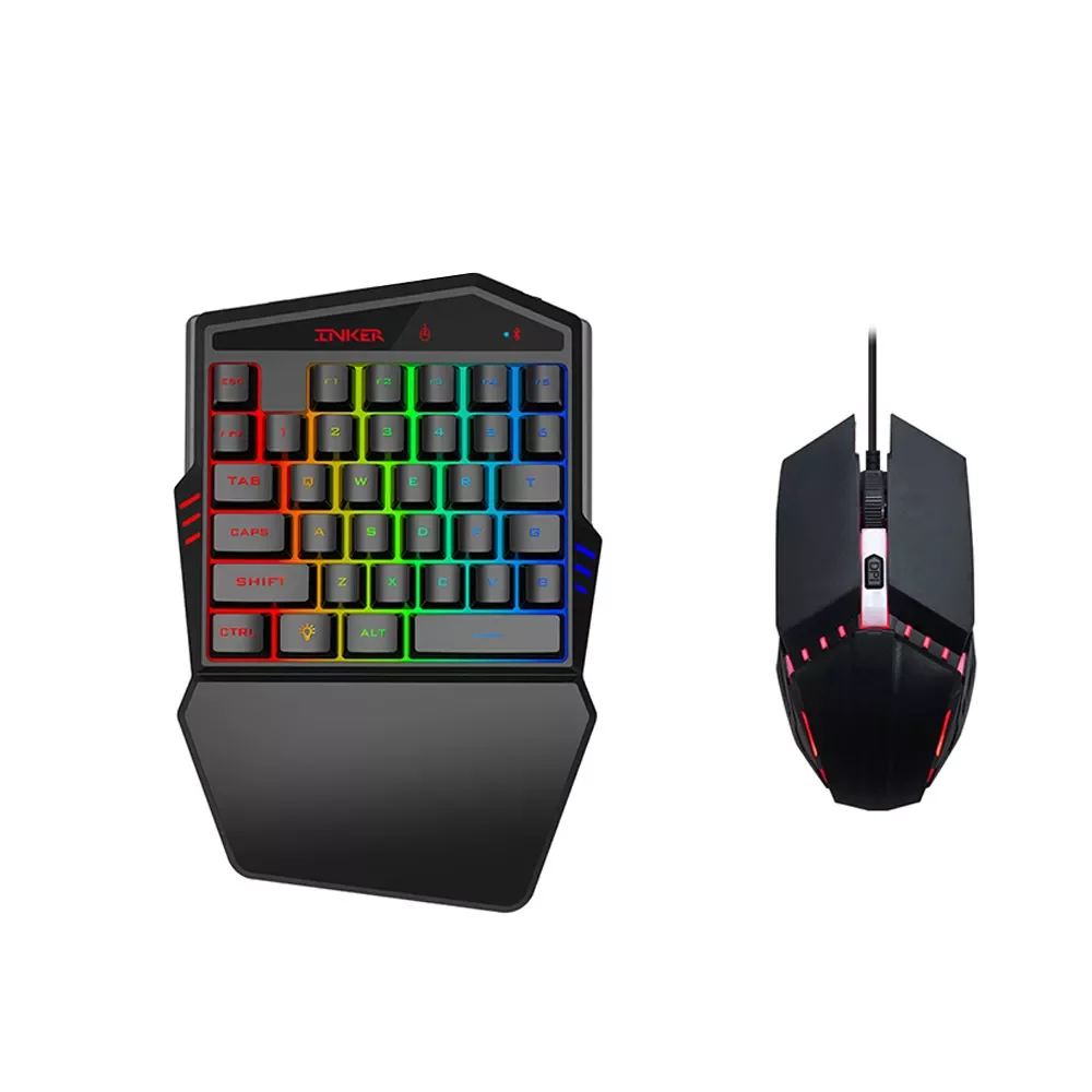 

K99 Ergonomic Keyboard and Mouse Combo One-handed Game Keyboard Mouse Set 35 Keys BT4.2 Wireless Keyboard Mice for PC