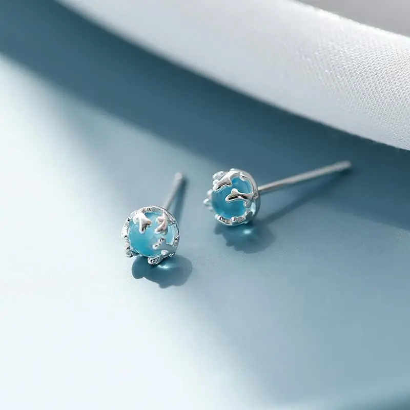 

Женские маленькие серебряные серьги-гвоздики с кристаллами, темпераментная Корейская личность Xiaoqing Xinbai