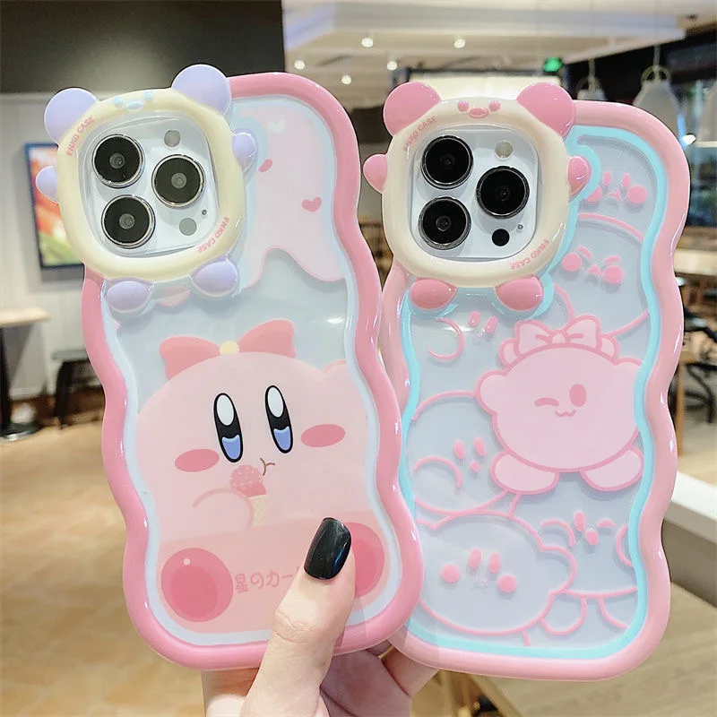 

lens monster pink Kirby with bracelet Phone Cases For iPhone 13 12 11 Pro Max XR XS MAX Back Cover