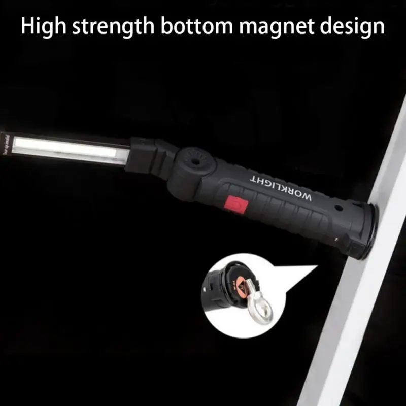 

USB Rechargeable With Built-in Battery Set Multi Function Folding Work Light COB LED Camping Torch Flashlight Outdoor Tools