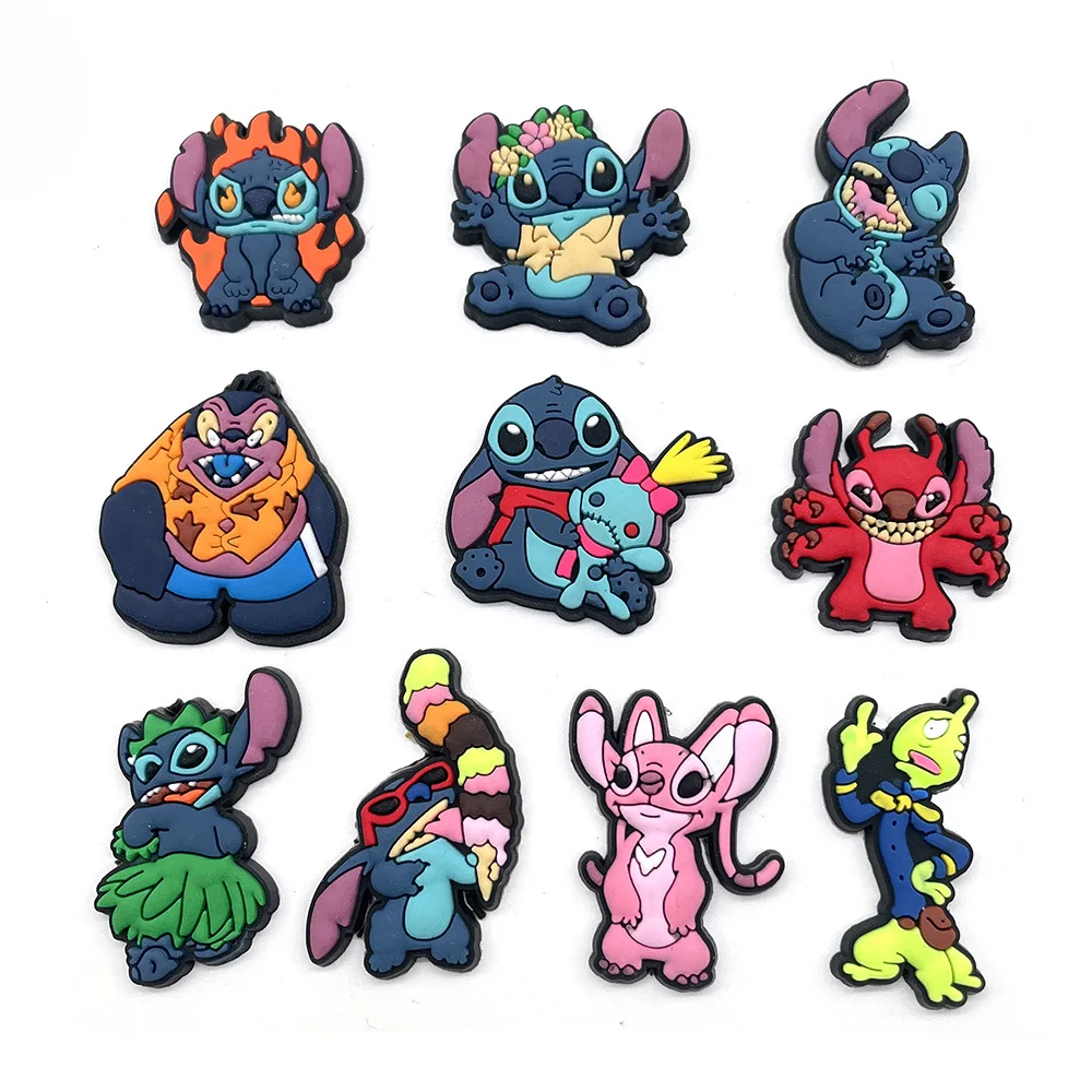 

10pcs Cute Stitch for Crocs Charms PVC Shoe Charms Garden Shoes DIY Accessories Fit for Croc Sandals Buckle Decor Boy Girl Gift