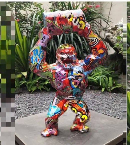 

art Home Plexiglas molten steel transfer printing Apes for bucket Sculpture decorations bar nightclub Nightclub domineering dis