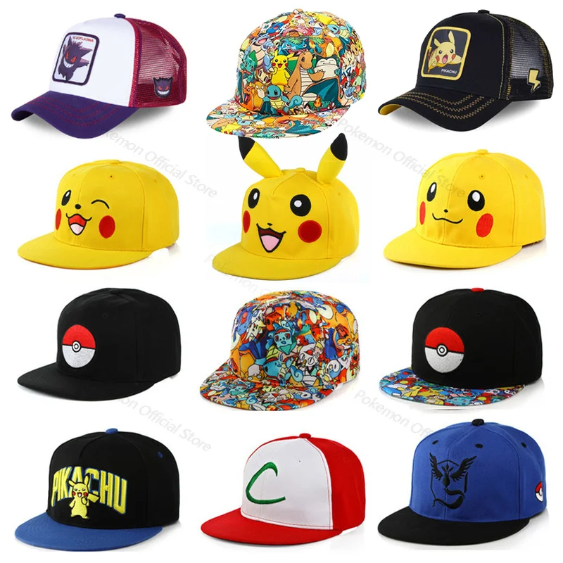 

New 2022 Pokemon Pikachu Baseball Cap Anime Cartoon Figure Cosplay Hat Adjustable Women Men Kids Sports Hip Hop Caps Birthday
