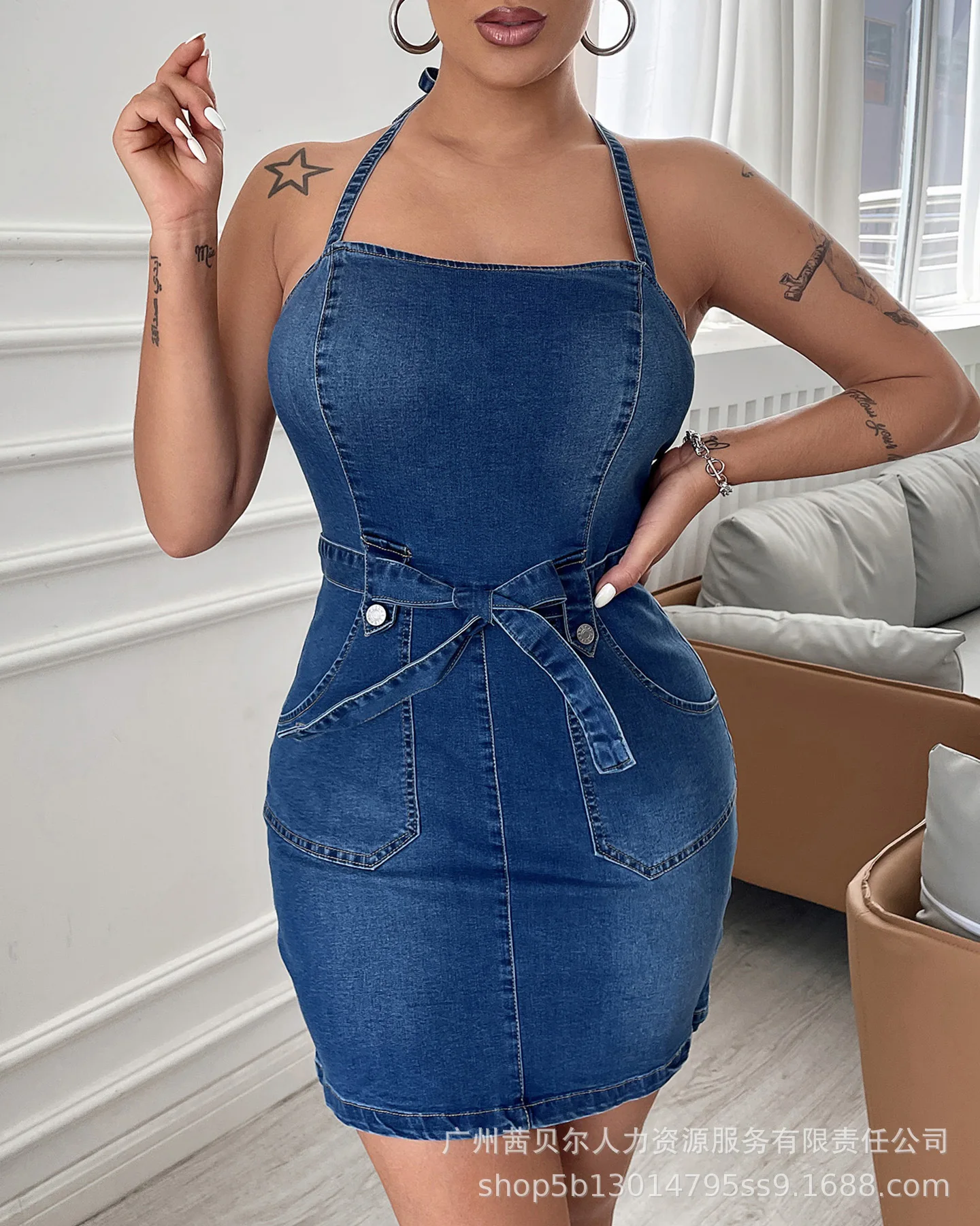 

Suspender Denim Dresses Women Fashion New 2022 Summer