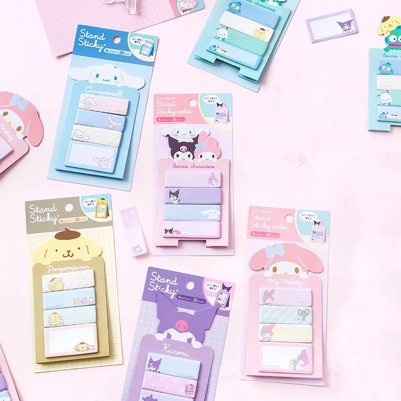 24 шт./лот блокнот Melody Kuromi Sanrio Cinnamoroll липкие заметки канцелярские этикетки