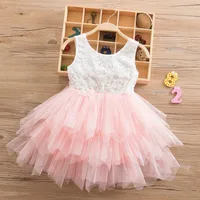 Princess Baby Girls Fancy Wedding Dress Sleeveless Flower Sequins Birthday Party Wear Toddler Kids Baptism Gown Tutu Outfits