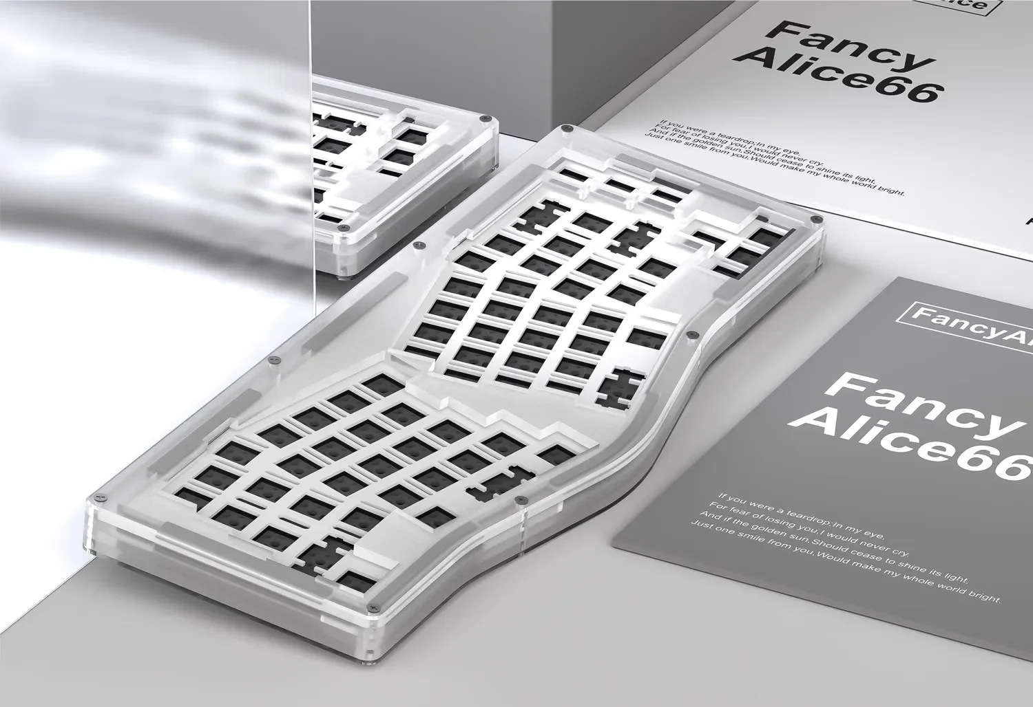 Необычная игровая клавиатура с надписью Alice66 прозрачная стандартная изменение