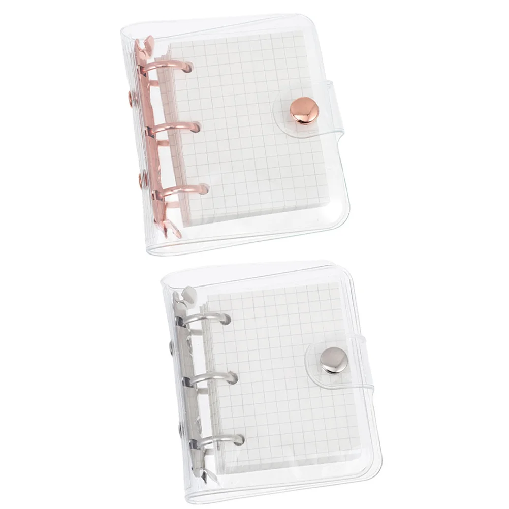 

2 Sets Mini Notebooks Schedule Planning Double Button Loose-leaf Account Elegant Notepad Lovely 3 Ring Binder Paper Student