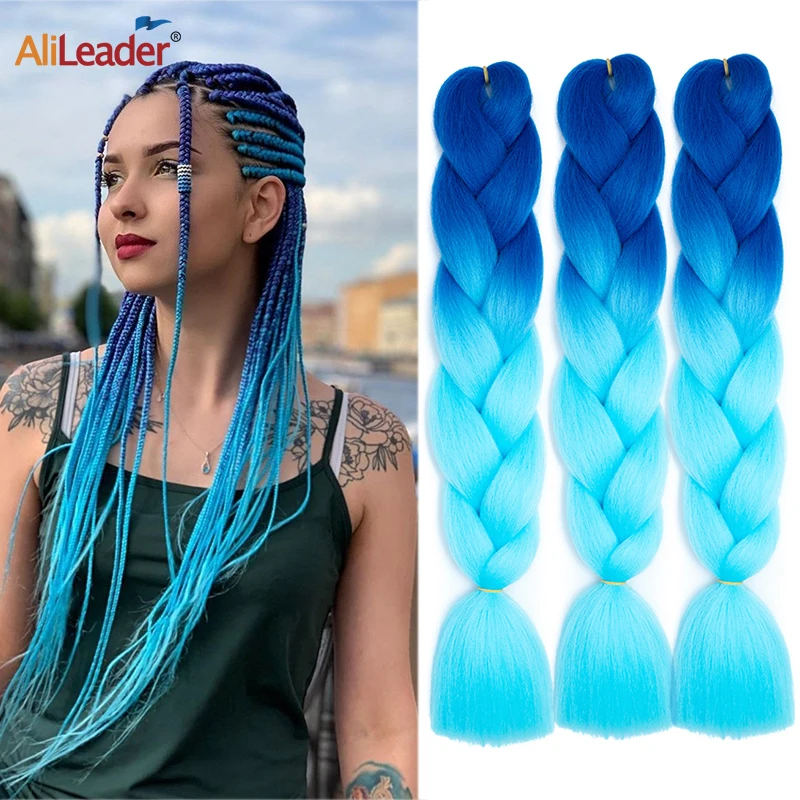 

Alileader Wholesale Synthetic Jumbo Braiding Hair Extension 24Inch 100G Ombre Jumbo Braids Hair For Black Women High Temperature