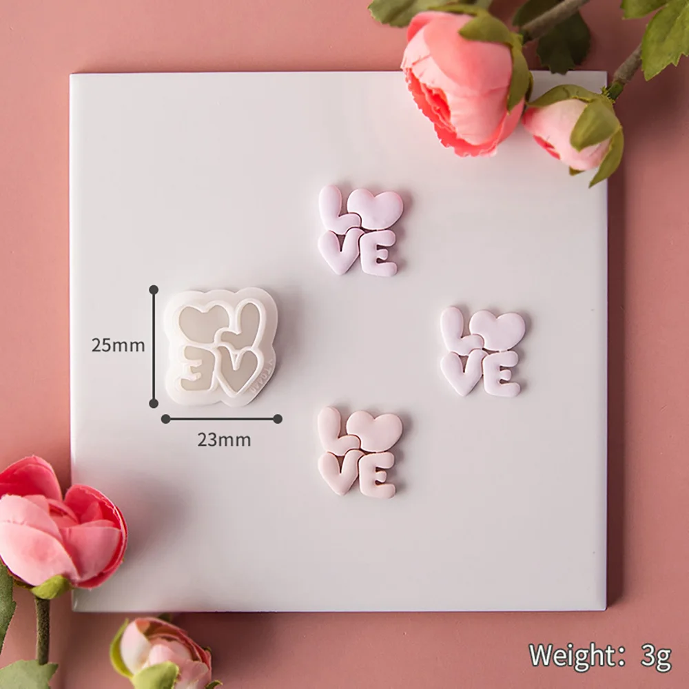 Серия ко Дню святого Валентина полимерные серьги глиняная форма в форме сердца