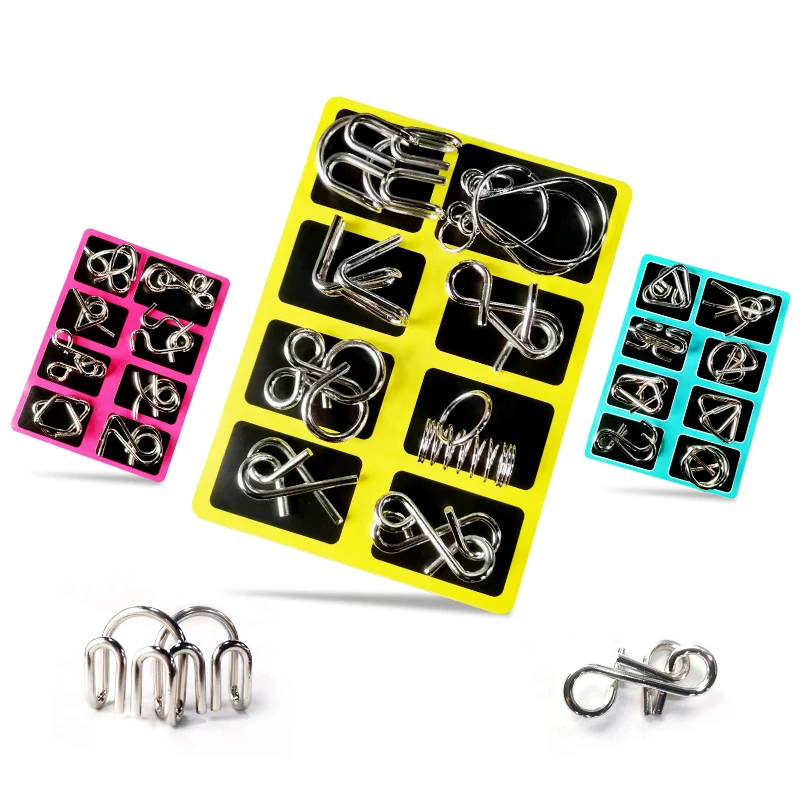 

Kids Educational Metal Montessori Puzzle Wire IQ Mind Brain Teaser PuzzlesInteractive Game Toys for Children Adults
