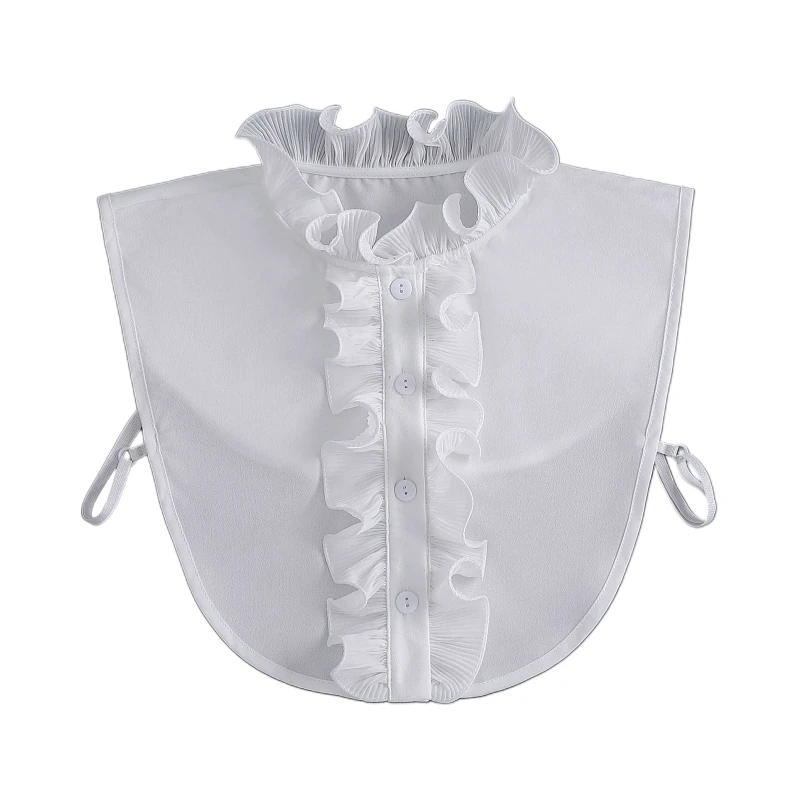 

Half Shirts Button Down Detachable Dickey Lettuce Stand-Up False Collar