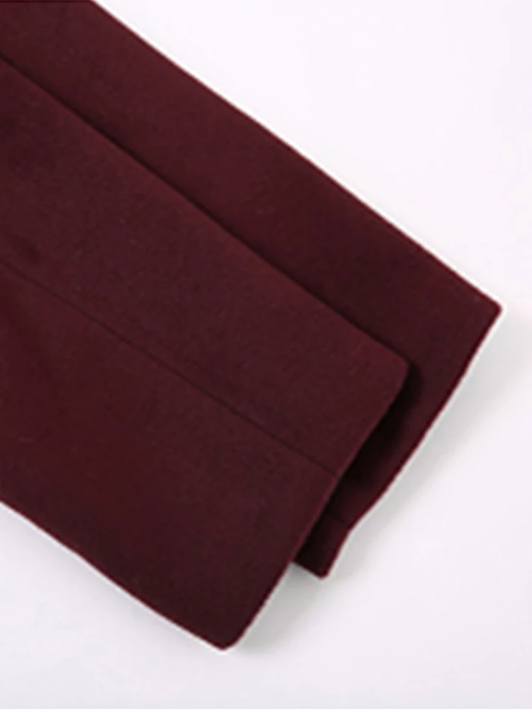 Lautaro осень-зима длинный утолщенный теплый винно-красный шерстяной плащ для