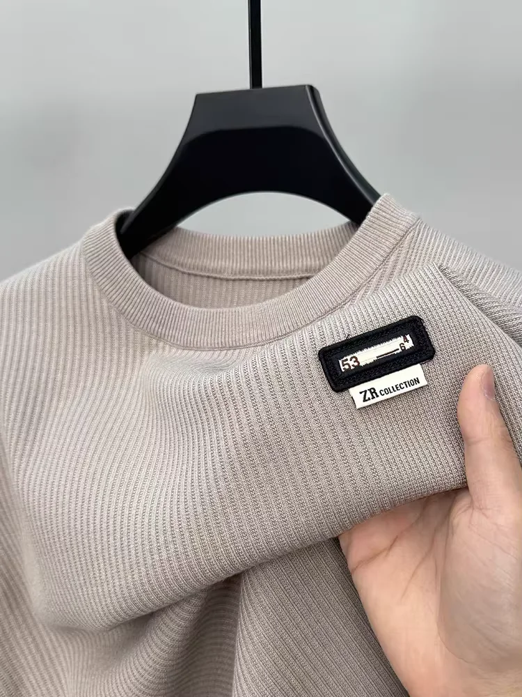  Мужской трикотажный свитер  Круглый воротник два поддельных осенних Высокий