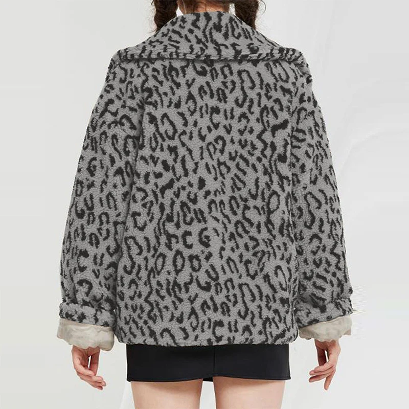 Luxury Fashion Leopard Jackets and Coats Women 2022 Winter Thick Warm Fur Outerwear Leopard Faux Fur Coat Female