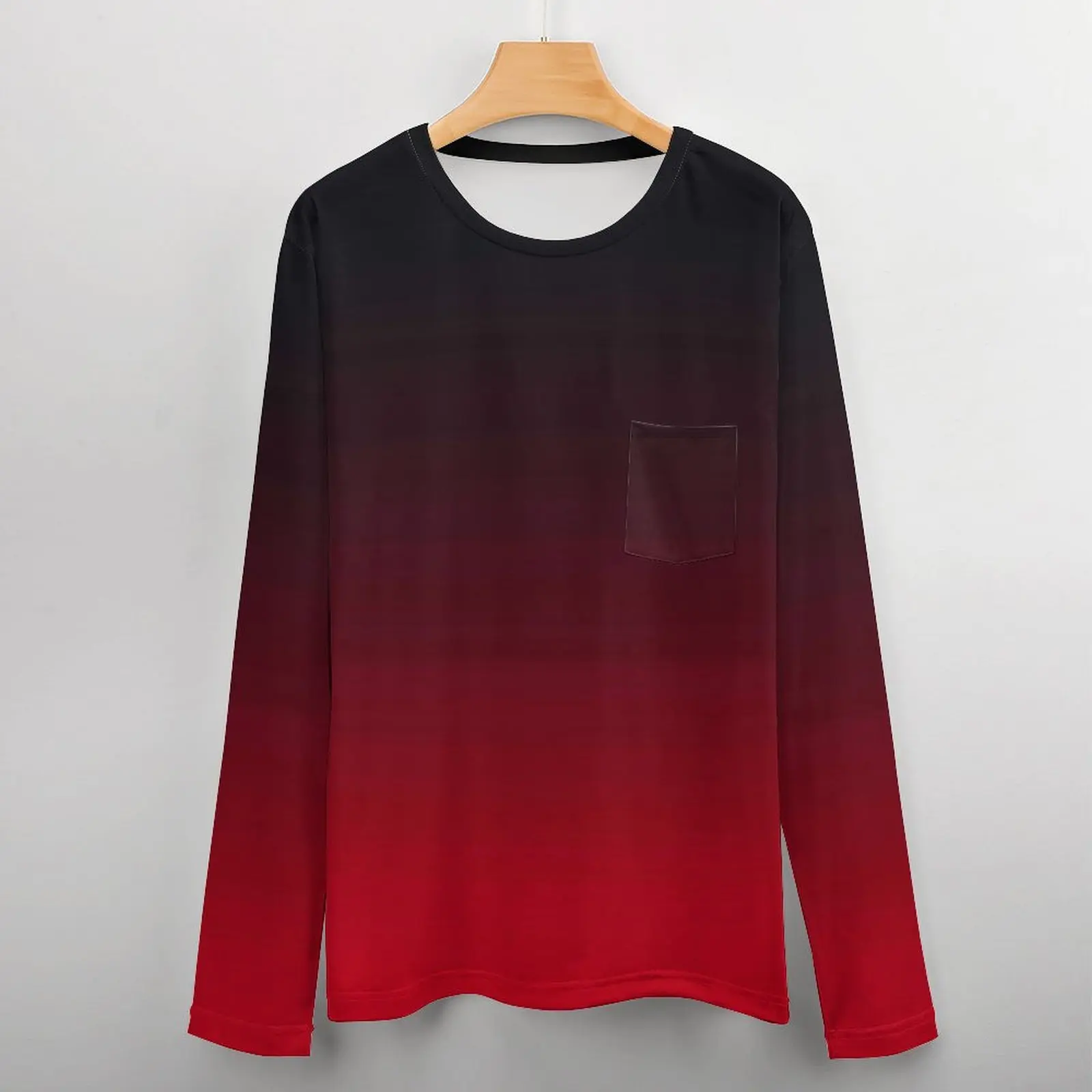 Ярко-красная и черная футболка с эффектом омбре минималистичные градиентные