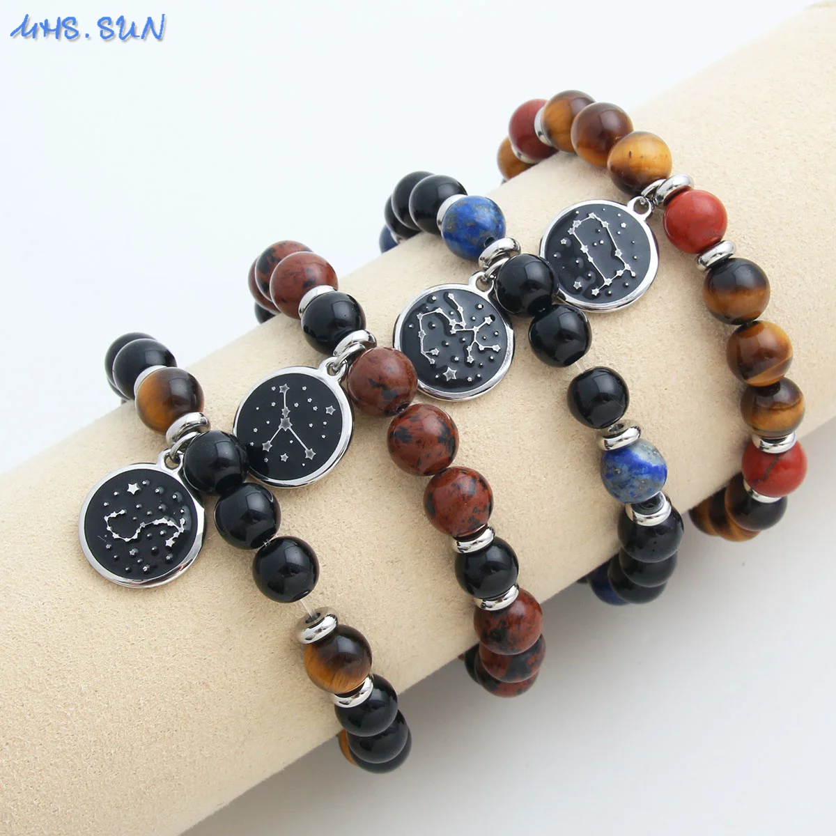 MHS.SUN тигровый глаз/аметист/кандоль натуральный камень 12 созвездий браслеты с