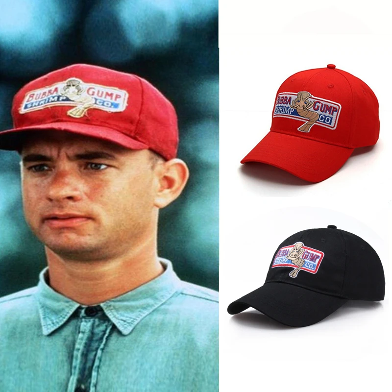 

Forrest Gump Recover Women's Baseball Caps for Men 1994 BUBBA GUMP SHRIMP CO. Embroidery Snapback Cotton Red Black Caps Dad Hat