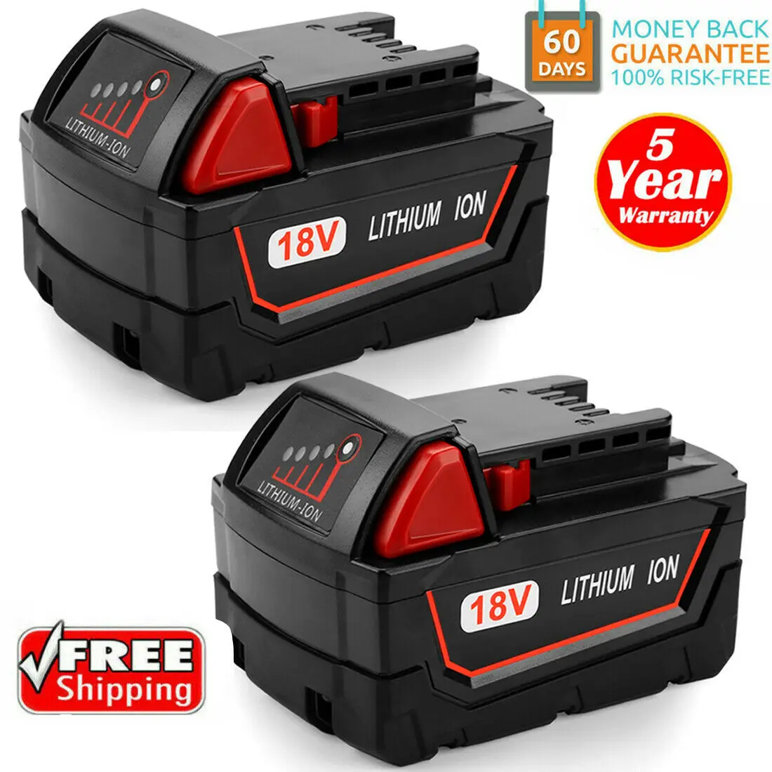 

Milwaukee 48-11-1852 M18 REDLITHIUM XC 9.0Ah Extended Capacity Battery for Milwaukee 48-11-1850 48-11-1840 Cordless Power Tools