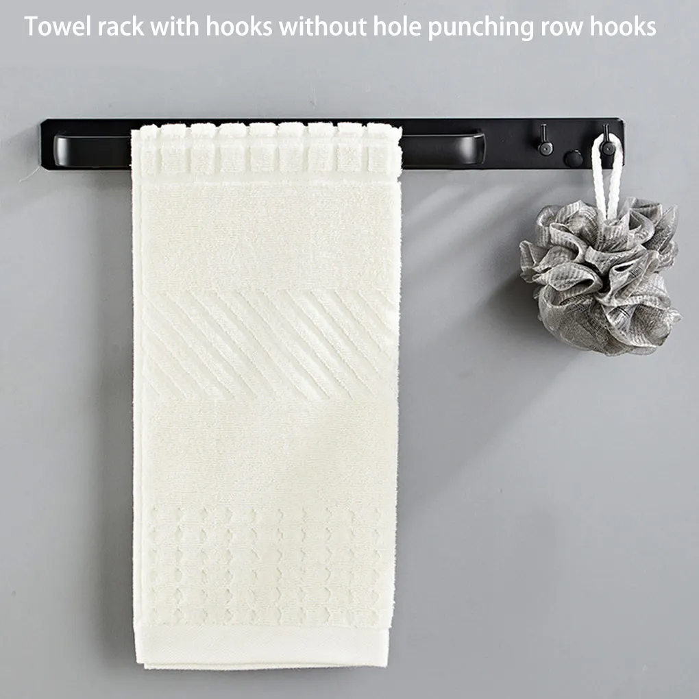

Towel Space-saving Holder Solid Wall-Mounted Rack Hardware Aluminum Hook Clothes Hangers Household Washroom Toilet