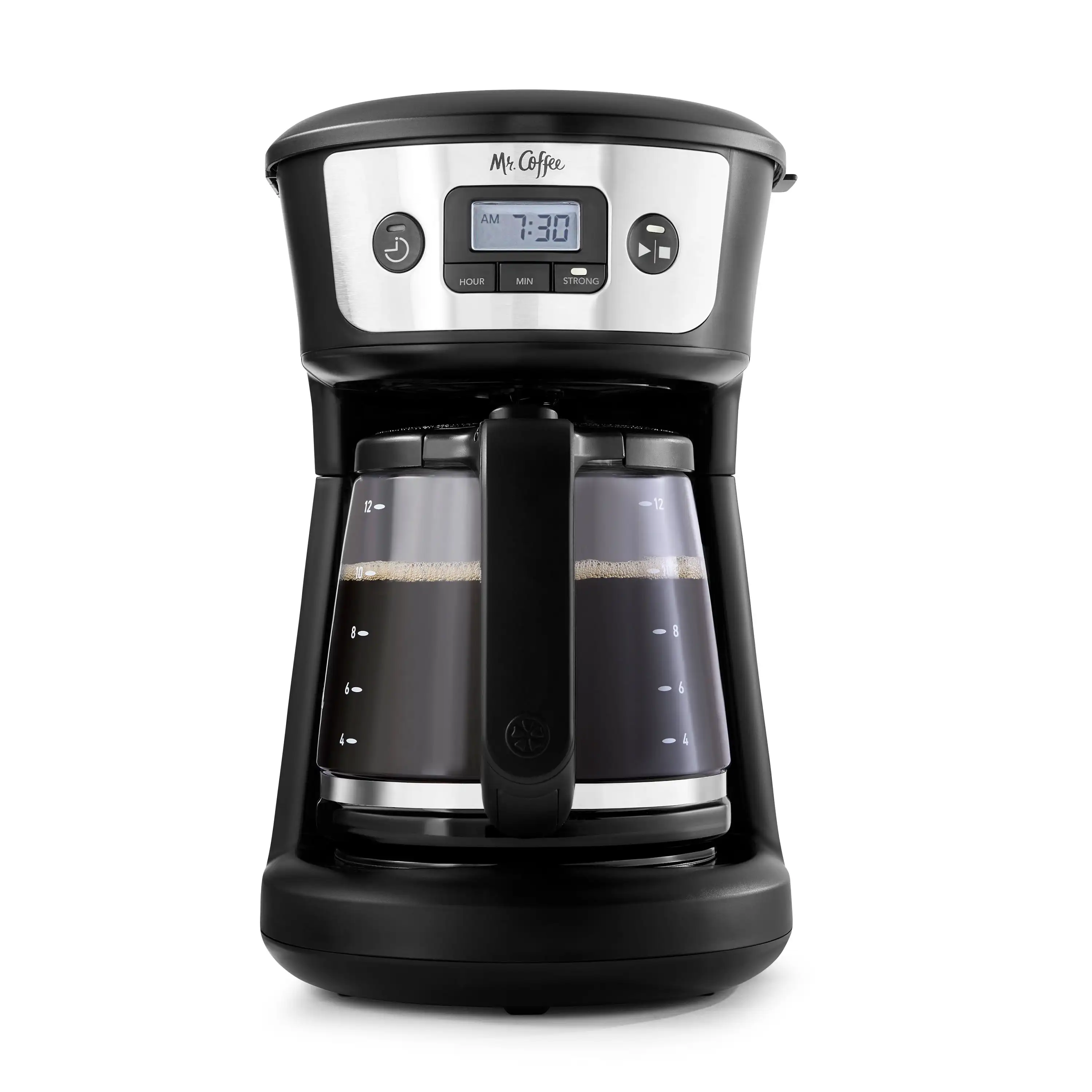 

Г-н кофе®12-чашечная программируемая кофеварка с сильным переключателем для приготовления пива, нержавеющая сталь