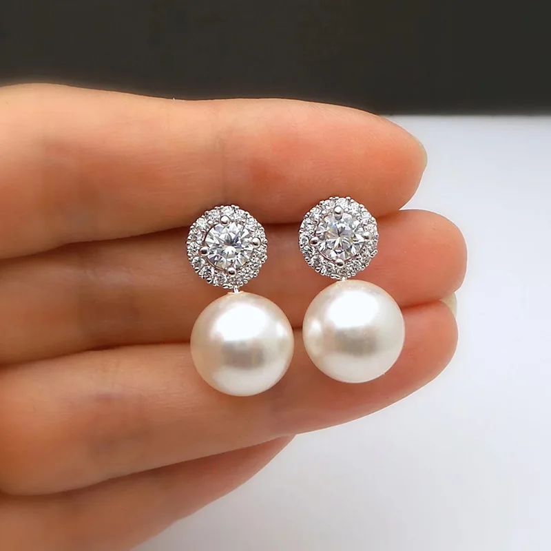 

Beige High-end Pearl Earrings, Women's Simple and Fashionable Design, Exquisite Women's Ear Jewelry Wholesale, Jewelry New Style