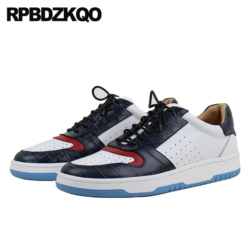 Кроссовки мужские спортивные составного кроя натуральная кожа Крокодиловая